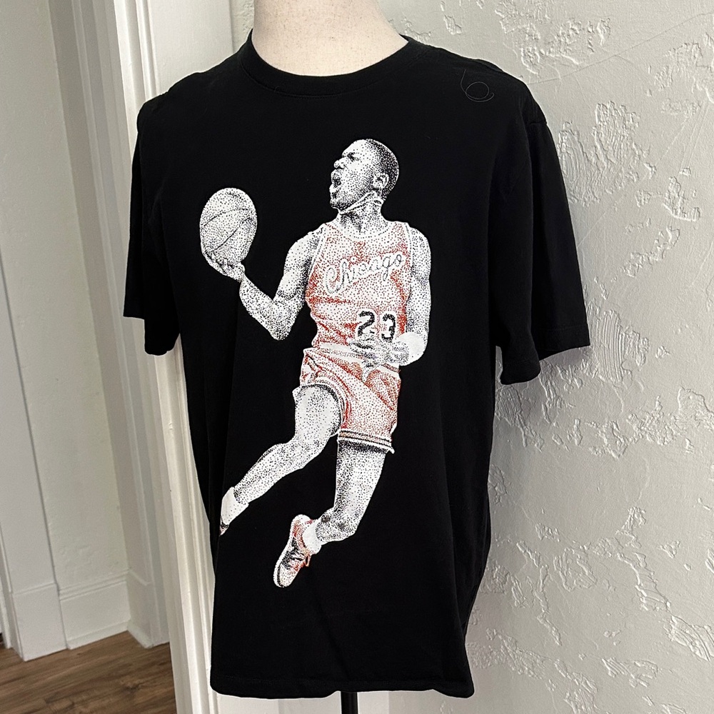 Jordan Black Tee with Red and White Graphic
